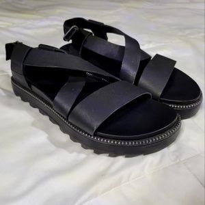 Sorel Leather Criss Cross Sandal